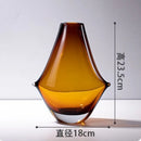 Axyaa Amber Glass Small Mouth Vase for Artistic Flower Arrangement