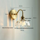 Axyaa Green Class Ball LED Wall Light Fixture with Copper Socket Switch