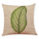 Axyaa Big Leaf Pattern Linen Pillowcase 45x45cm for Car Sofa Home Décor