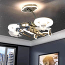 Axyaa Kids' Room Ceiling Fan with Bladeless LED Light Fixture and Remote Control