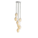 Axyaa Modern British Ribbed Ceramic Chandelier White Lampshade