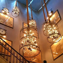Axyaa Vintage Rustic Orb Chandelier for Living Room - Farmhouse Style Bird Cage Hanging Lamp