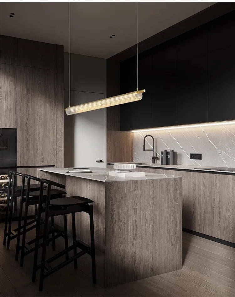 Axyaa Modern Designer Glass Chandelier for Bar and Restaurant with Minimalist LED Interior Art