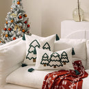 Axyaa Christmas Tree Embroidery Pillowcase Cojines Tassel Decor Sofa Throw Pillow Cover