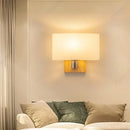 Axyaa LED Glass Lampshade Wood Wall Lamp for Bedroom Living Room Lighting