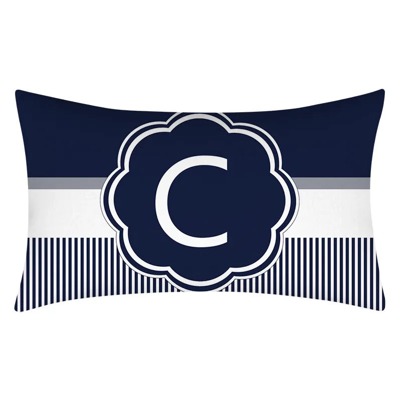 Axyaa Blue Stripe Pillowcase 30X50 for Sofa Chair Decor