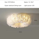 Axyaa Cloud Feather Pendant Light: Modern Cream Chandelier for Bedroom, Restaurant, Study—Warm & Romantic
