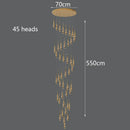 Axyaa Crystal Chandelier: Modern Luxury Stair & Living Room Lighting