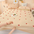 Axyaa Embroidered Padded Fitted Sheet, Washed Cotton, Single Piece, Non-Slip, All-Inclusive
