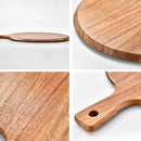 Axyaa Circular Acacia Wood Cutting Board with Handle