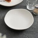 Axyaa White Ceramic Deep Plate: Restaurant Salad Dessert Pasta Molecular Cuisine Specialty Tableware