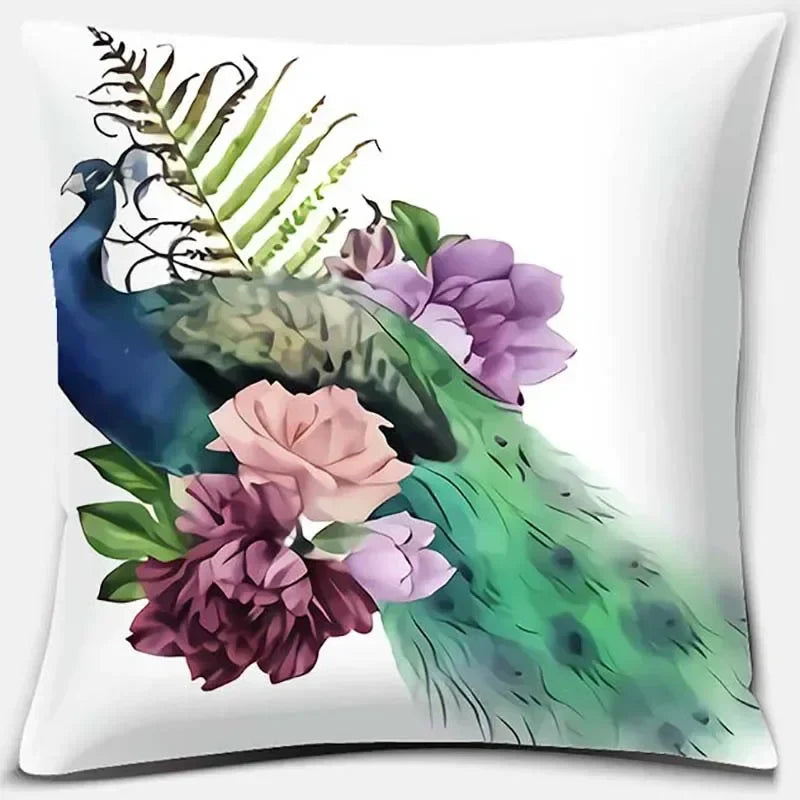 Pink Flower Pattern Cushion Cover by Axyaa - 45x45cm Decorative Pillowcase