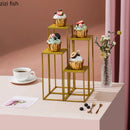 Axya Gold Iron Cake Stand Dessert Rack for Elegant Wedding Dessert Display