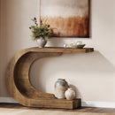 Axyaa Mid-Century Modern C-Shaped Console Table, 43.3" Wood Entryway Accent Table