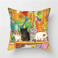 Axyaa Animals Polyester Cushion Cover for Home Sofa Decor - Farm Life Views Pillowcase