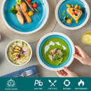 Axyaa Blue Stoneware Dinnerware Set for 4/8 - 16/32 Piece Tableware Set