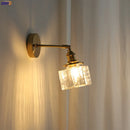 Axyaa Glass LED Mirror Light Copper Modern Wall Sconce for Indoor Lighting