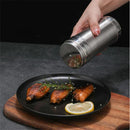 Axyaa Stainless Steel Seasoning Jar for Outdoor Barbecue, Condiment Holder with Toothpick Slot