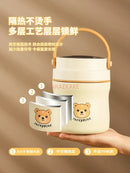 Axyaa Cute Insulated Lunch Box Bucket - Double-Layer Stainless Steel
