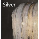 Axyaa Metal Chain Luxury Chandelier | Nordic Design Island Fixture for Living Room & Hotel Lobby