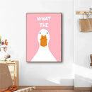 Axyaa Cute Duck Print Art Pink Canvas Poster Modern Wall Painting for Bedroom Decor