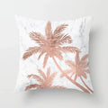 Axyaa Rose Gold Pink Palm Pillowcase 45x45cm Tropical Plants Cushion Cover