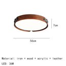 Axyaa Wooden Artificial Leather Ceiling Lamp Chandelier