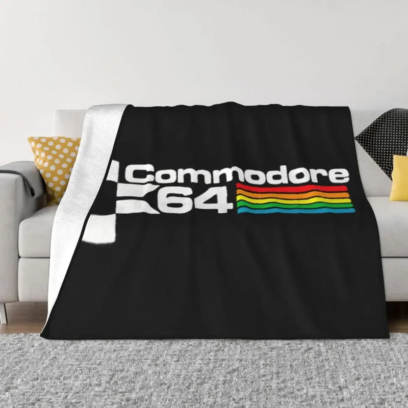 Axyaa Ultra-Soft Fleece Amiga Throw Blanket - C64 Logo - Bedroom, Car, Sofa, Quilt