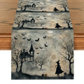 Axyaa Halloween Pumpkin Castle Table Runner
