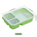 Axyaa 3-Compartment Lunch Box for Kids, Leak-proof Bento Box, Microwave Safe