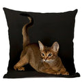 Axyaa Cat Pattern Cushion Cover 45x45cm Linen Pillowcase for Home Sofa Art Decor