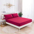 Axyaa Soft Fitted Sheet Set, Solid Color, Single Double Bed Sheet & Pillowcases