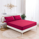 Axyaa Soft Fitted Sheet Set, Solid Color, Single Double Bed Sheet & Pillowcases