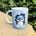 Axyaa Flower Penguin Ceramic Coffee Mug Office Cup for Ladies Children Birthday Gift