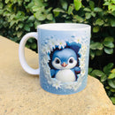 Axyaa Flower Penguin Ceramic Coffee Mug Office Cup for Ladies Children Birthday Gift