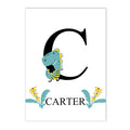 Axyaa Dinosaur Alphabet Number Custom Name Canvas Print Kids Room Decor