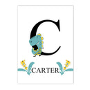 Axyaa Dinosaur Alphabet Number Custom Name Canvas Print Kids Room Decor