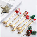 Axyaa Christmas Doll Spoon Fork Set | Stainless Steel Tea Coffee Dessert Spoons