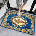 Axyaa Geometric Print Non-Slip Kitchen Rug: Bohemian Ethnic Style, Modern Design