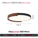 Axyaa LED Walnut Ceiling Lamp - Modern Main Light for Living Room, Bedroom, Study, Restaurant