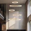 Axyaa Modern Ring Stairs LED Pendant Light Chandeliers for Living Room and Dining Room