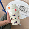 Axyaa Cute Animals Thermos Bottle | Vacuum Flask with Tea Strainer for Travel