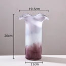 Axyaa Lotus Leaf Edge Glass Vase for Table Decoration and Floral Arrangement