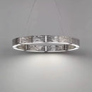 Axyaa Chrome Round Water Ripple Chandelier: Modern Luxury Living Room Statement Piece