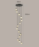 Axyaa Crystal Chandelier Stair Pendant Lamp Living Room Lighting