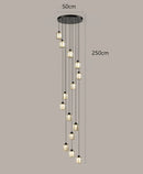 Axyaa Crystal Chandelier Stair Pendant Lamp Living Room Interior Lighting