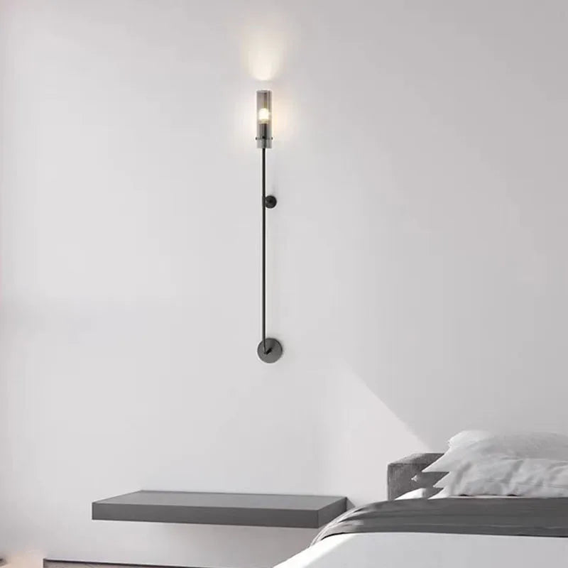 Axyaa Clear Glass E14 Wall Lamp for Foyer, Dining Room, Stairs