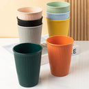 Axyaa Wheat Straw Stripe Couple Cups Set - Multi-Functional Coffee Mug for Home