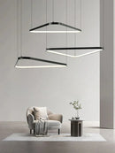 Axyaa Irregular Geometry Ring LED Chandelier Pendant Light for Living, Dining, and Bedroom