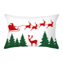 Axyaa Christmas Printed Deer & Santas Pillow Case 30x50cm